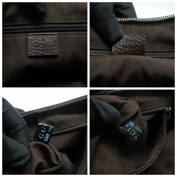 GUCCI Brown Cloth Shoulder Bag 615-041425 - Picture 11 of 12